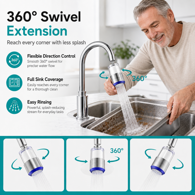 💧Tidsbegränsat erbjudande: 50 % rabatt 💧60° svängbart köksblandarfilter