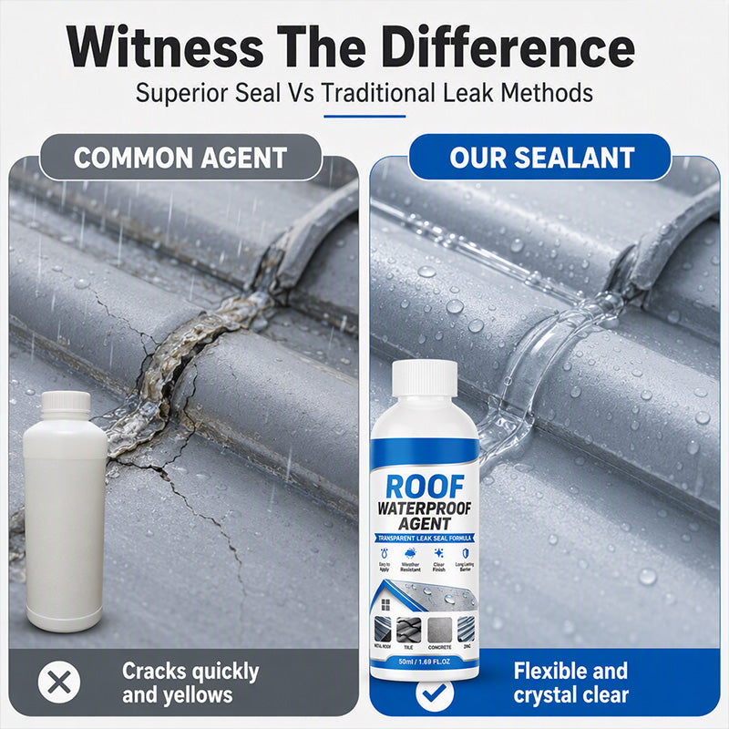 🏠 50% RABATT NU! 🎨 Transparent Roof Waterproof Sealant with Brush – osynlig tätning, avancerad polymerformula & enkel applicering – perfekt för tak, stuprör och utomhusytor 🛡️✨