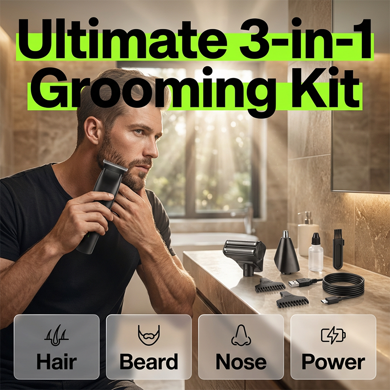3-i-1 Elektriskt Groomingkit för Män