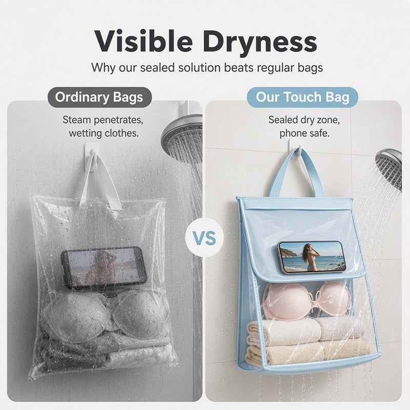🥳NYHET🔥50% RABATT 🛁🧳 Vattentät duschförvaringsväska｜Vattentätt material, flera fack, bekäm axelrem, lätt, perfekt för dusch, resa och sim✨