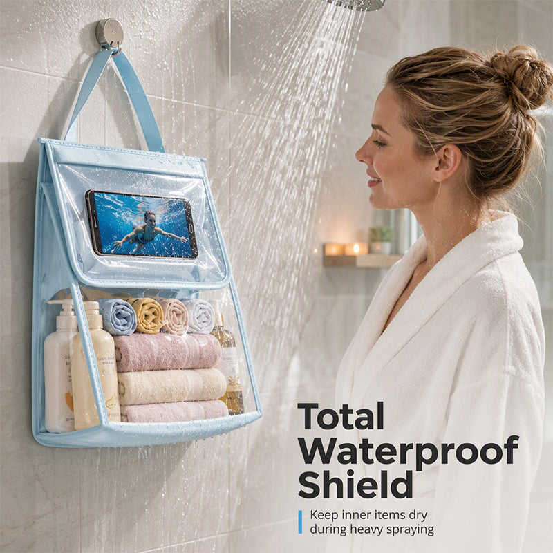 🥳NYHET🔥50% RABATT 🛁🧳 Vattentät duschförvaringsväska｜Vattentätt material, flera fack, bekäm axelrem, lätt, perfekt för dusch, resa och sim✨