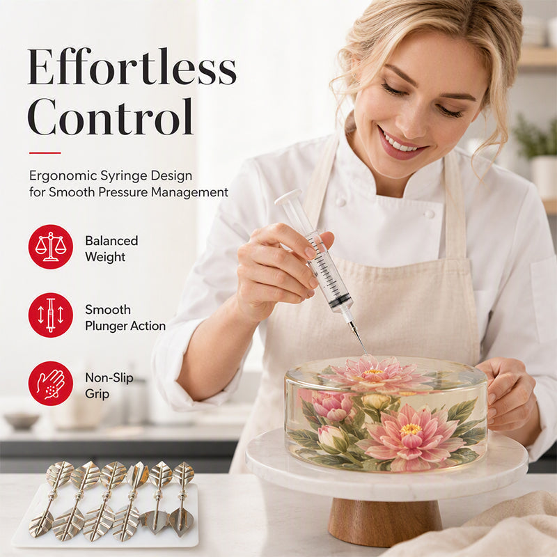 🎂 3D‑verktyg för gelatinkonst – professionellt kit, realistiska blommor & rostfritt stål – perfekt för kreativa efterrättsdekorationer ✨🎨