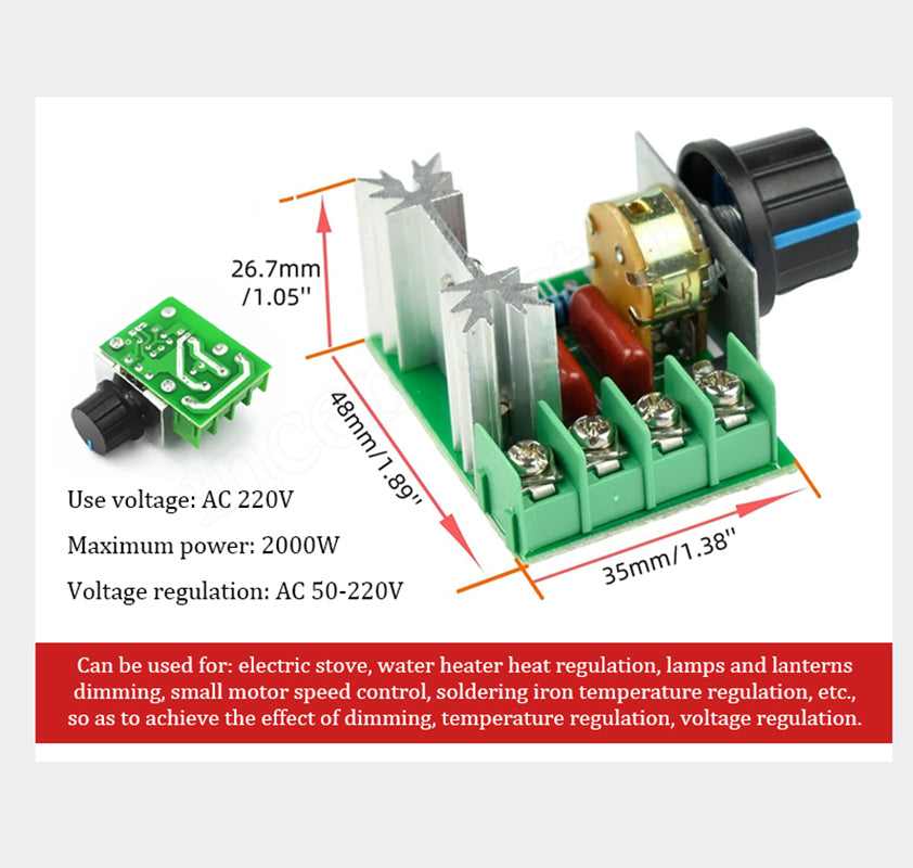 ⚡ Köp 1, få 1 gratis🔧 2000W Step Up & Down Voltage Controller – hög effekt, brett spänningsområde & vredkontroll – perfekt för värmare, motorer och lampor 💡✨