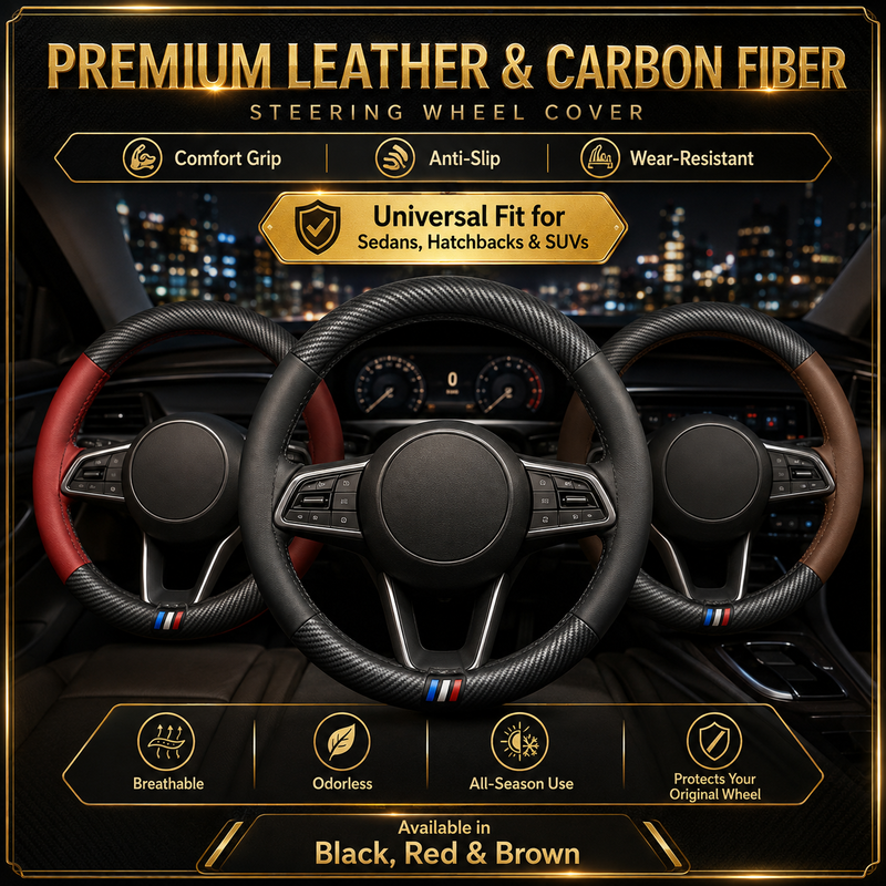 Universal Carbon Fiber Steering Wheel Cover