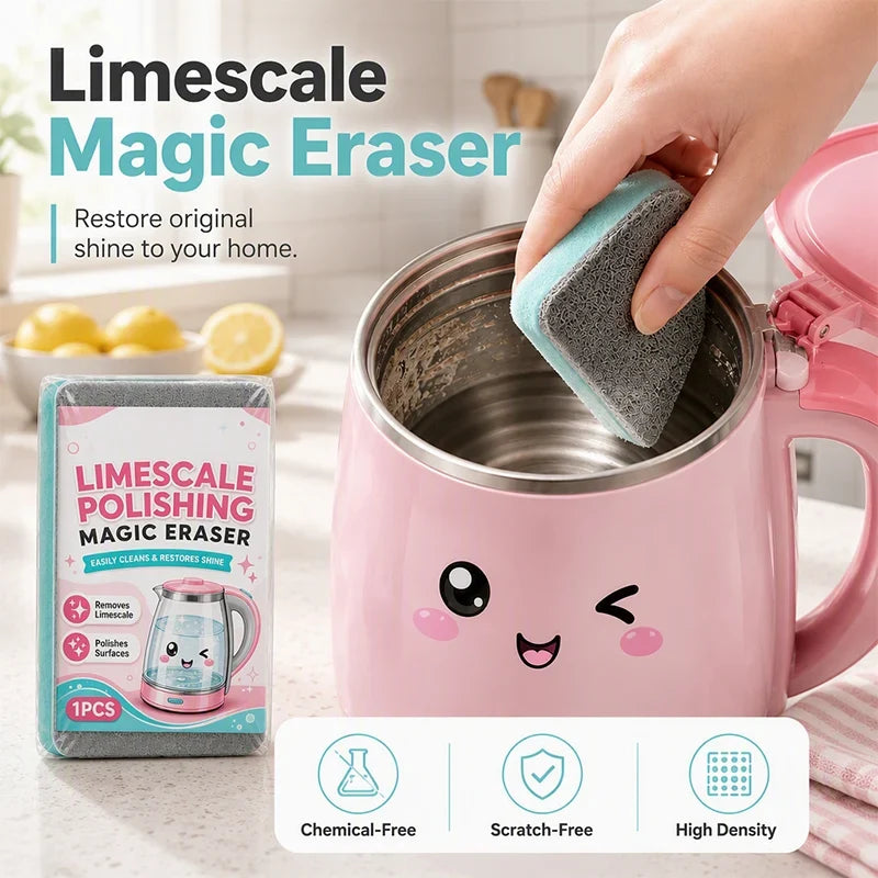 🧻 50% RABATT NU! Kalkpolerings Magisk Suddsvàm – Kemikaliefri Avkalkningsskrubbdyna, Repfri Högdens Rengöringsvàm för Vattenkokare, Diskar & Hårda Vattenfläckar