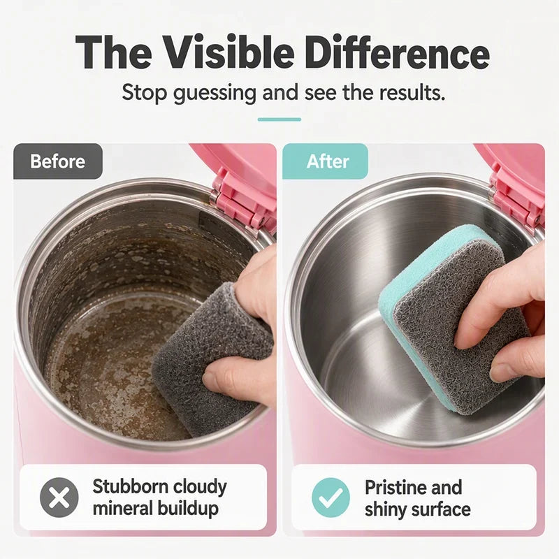 🧻 50% RABATT NU! Kalkpolerings Magisk Suddsvàm – Kemikaliefri Avkalkningsskrubbdyna, Repfri Högdens Rengöringsvàm för Vattenkokare, Diskar & Hårda Vattenfläckar