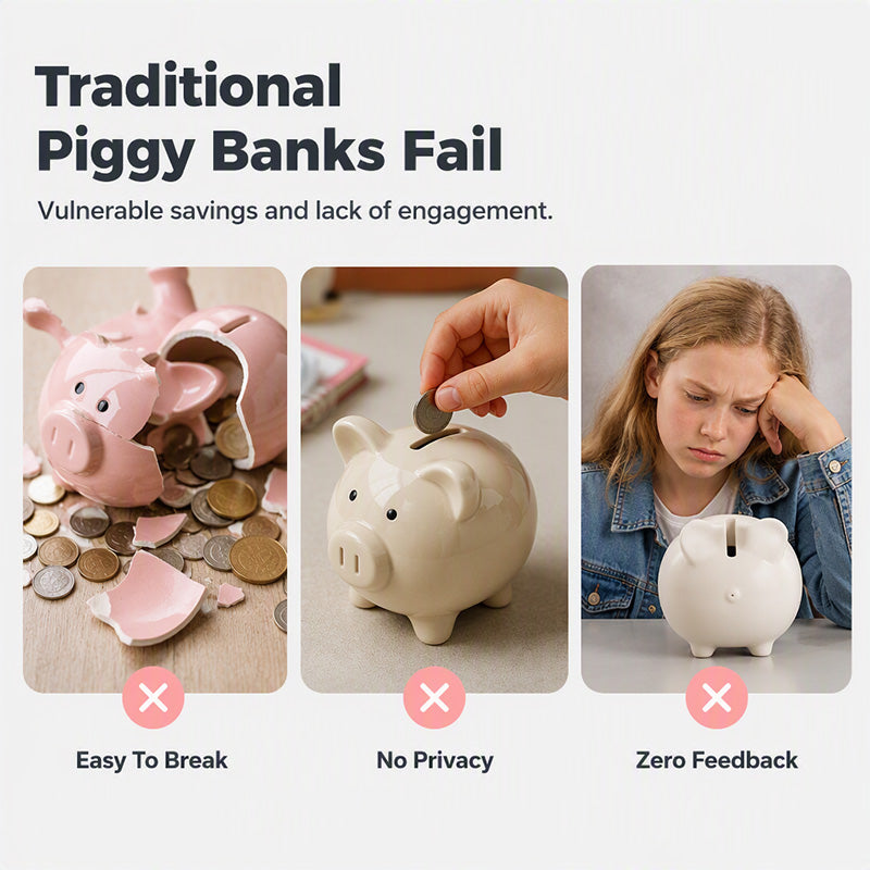 🔥2026 BÄSTSÄLJARE｜50K+ SÅLDA🔥50% RABATT 🐷💰Elektronisk Spargris för Barn｜Lösenordsskyddad automatisk pengrulle, rolig sparlek för barn, säker förvaring av mynt och sedlar, perfekt present till barn✨