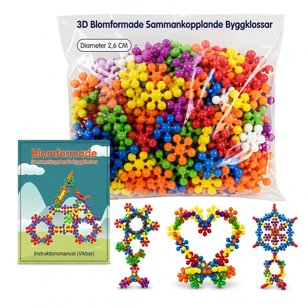 🔥🎁Nyhet 50 % RABATT🔥Barns 3D-sammanfogade snöflingebyggklossar