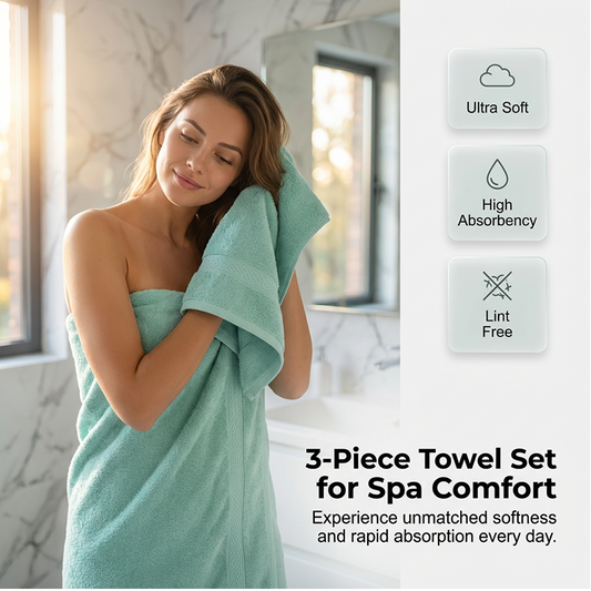 🥳2026 HETASTE REAN🥳💞 ÖVER 50 000 SÅLDA! 🛁🧺 50 % RABATT! Badhandduksset i 3 delar – tät väv, snabbtorkande och extra mjukt. Ansikts-, hand- och badhandduk. Spa-känsla hemma! ✨💚