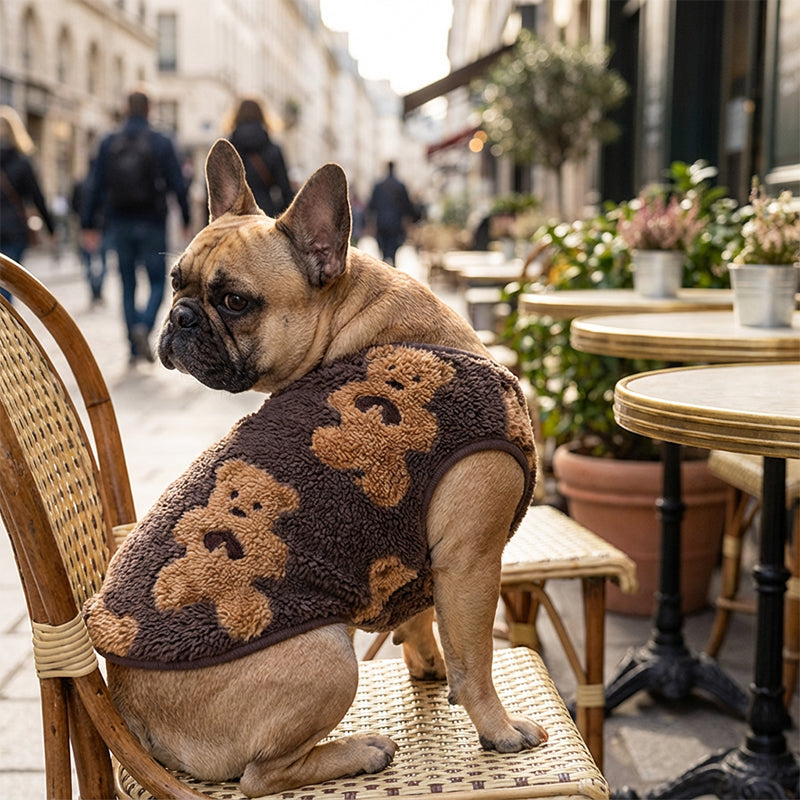 🥳2026 NYHET🥳💥ÖVER 50K SÅLDA! 🐶 Söt husdjursväst med plyschfoder, mjuk och varm för katter och hundar på kalla dagar. Bekväm att ta på och av, håller ditt husdjur varmt under promenader utomhus. 🧣✨
