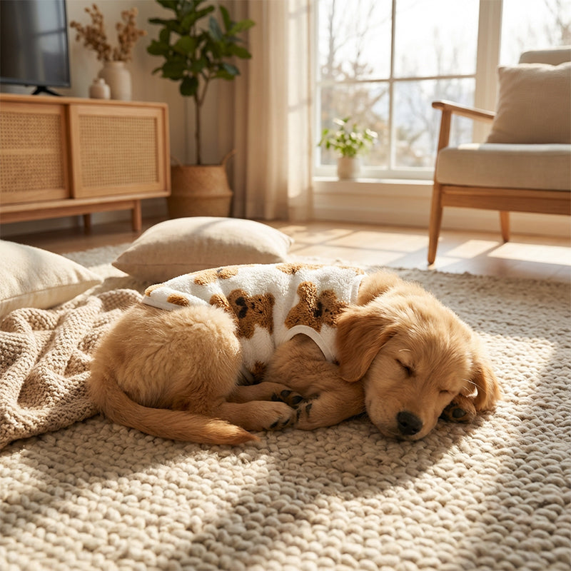 🥳2026 NYHET🥳💥ÖVER 50K SÅLDA! 🐶 Söt husdjursväst med plyschfoder, mjuk och varm för katter och hundar på kalla dagar. Bekväm att ta på och av, håller ditt husdjur varmt under promenader utomhus. 🧣✨