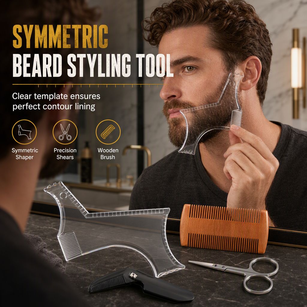 ⏳50 % rabatt under en begränsad tid⏰Enkel att använda mall för skäggformning🧔🪒