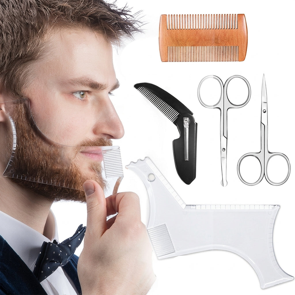 ⏳50 % rabatt under en begränsad tid⏰Enkel att använda mall för skäggformning🧔🪒