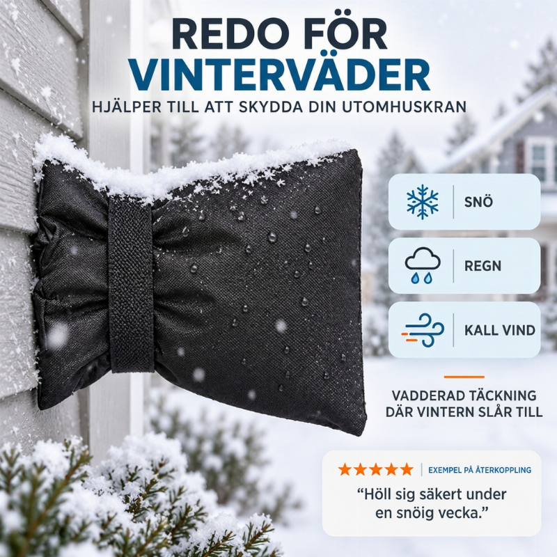 🚰❄️【Frostskydd för utomhuskranar】—— Ett skydd som håller värmen, så att vattenledningarna inte spricker under den kalla vintern!